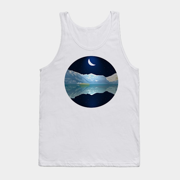 Mountain in Lovely night Tank Top by Design Knight